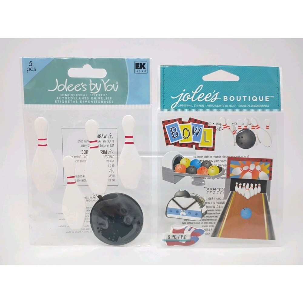 Jolee’s Boutique Bowling Alley Scrapbooking Stickers Set Of 2 - 11 Pieces